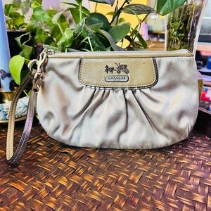 Coach Tan Wristlet Bag
